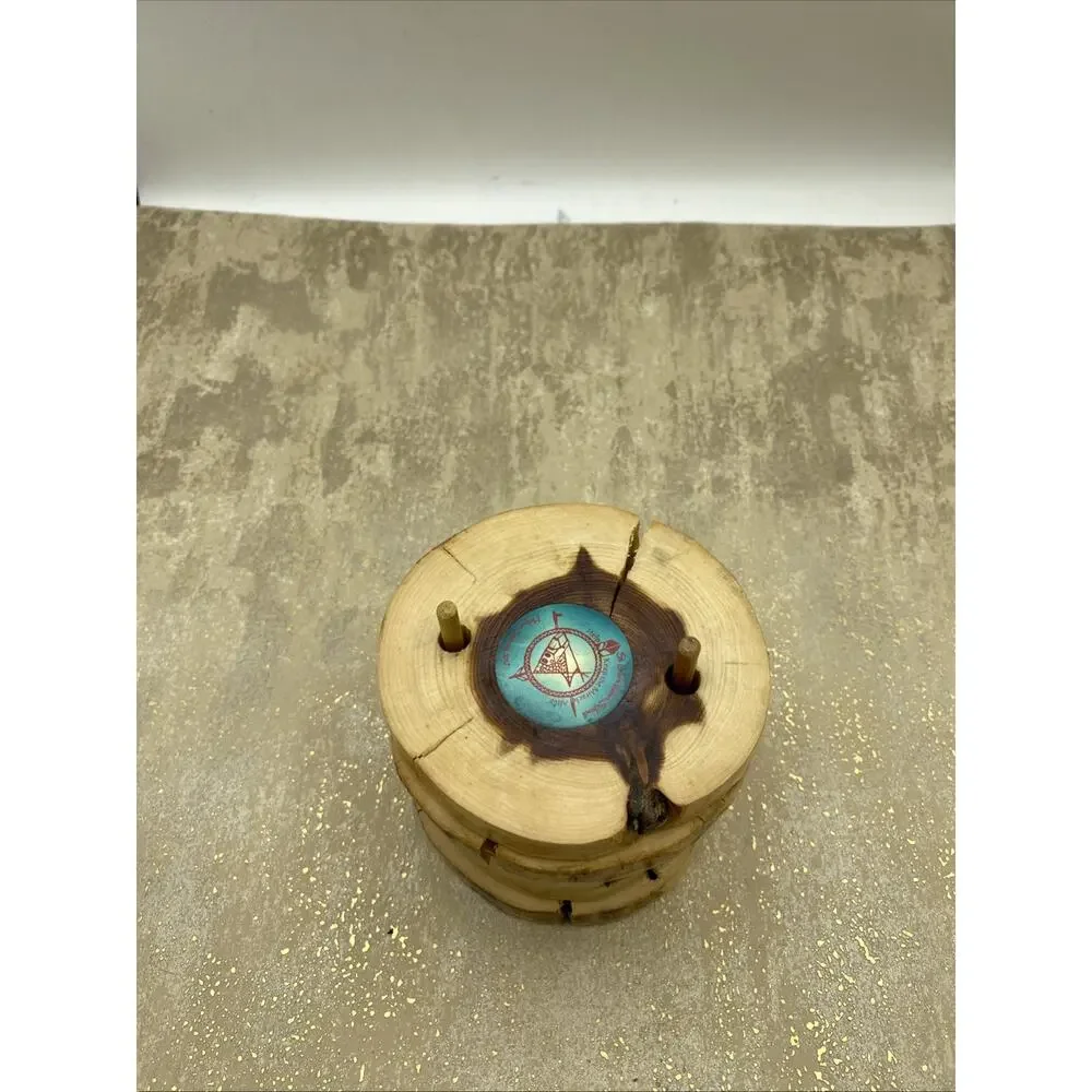 Custom Handmade By St Labre Indian School Wood Slice Rustic Tree Round Coasters